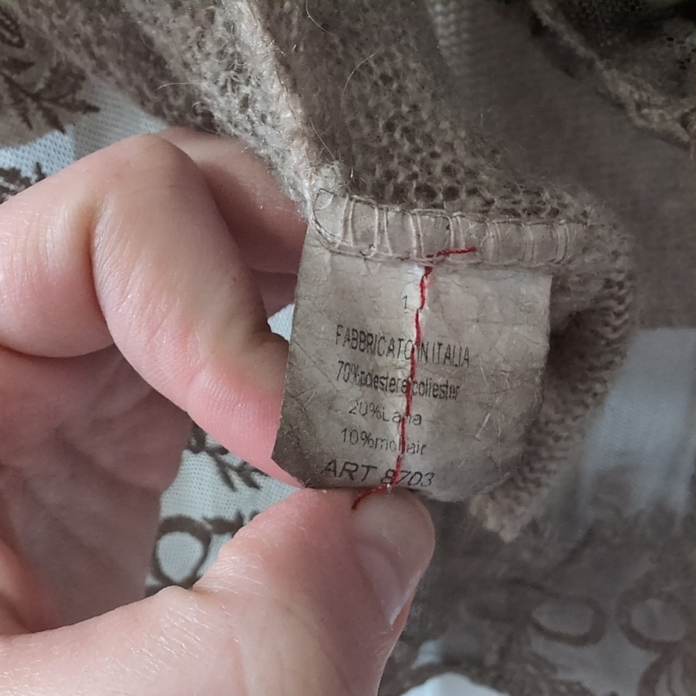 Made In Italy Wool Mohair Lagenlook Boho Forest Fairy Crochet Lace Cardigan OS - Picture 3 of 7